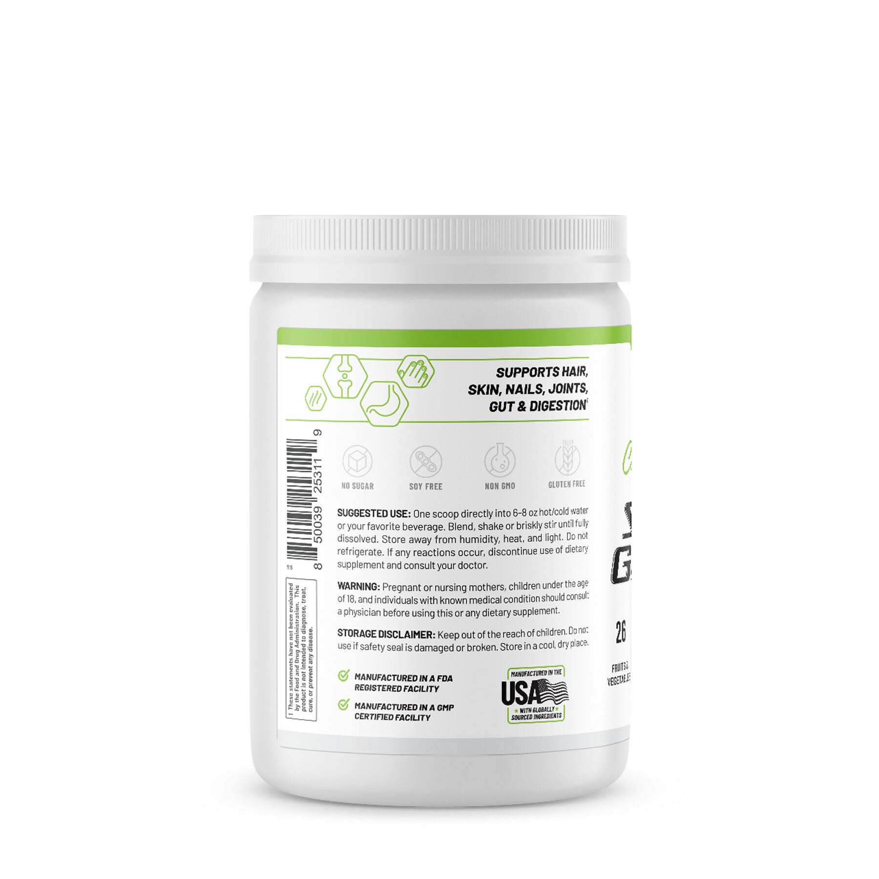 Collagen Peptides + Super Greens Dietary Supplement - 11.34 oz. (30 Servings)  | GNC